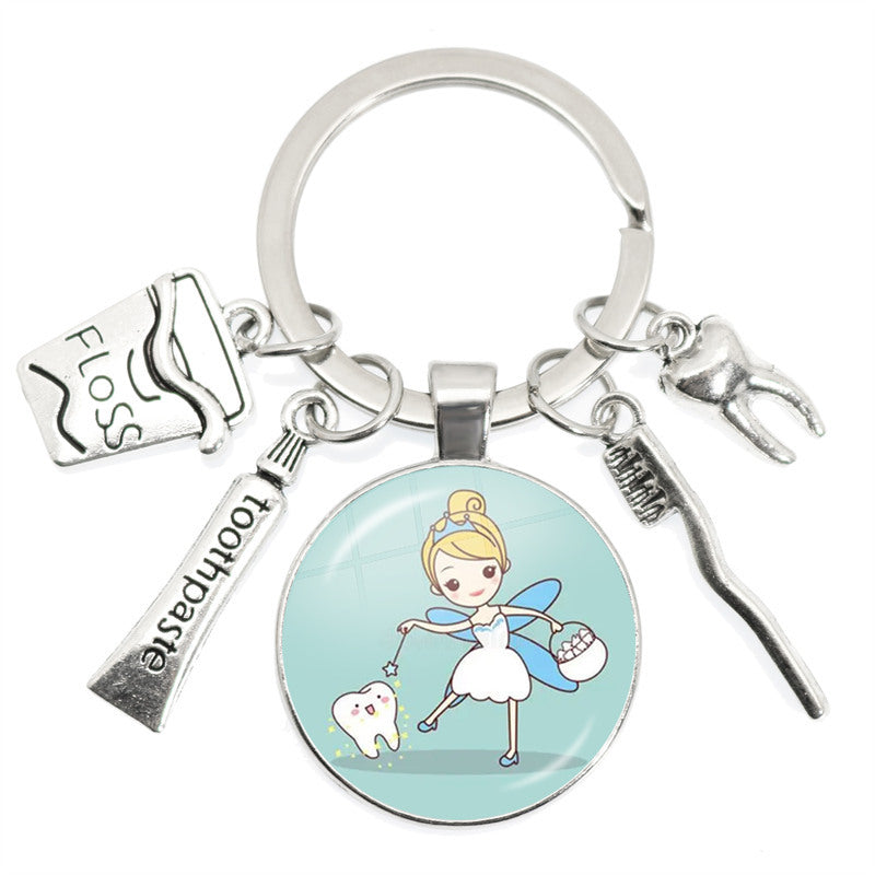 Wholesale Alloy Tooth Shape Keychain